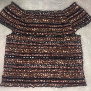 Boho off shoulder crop top